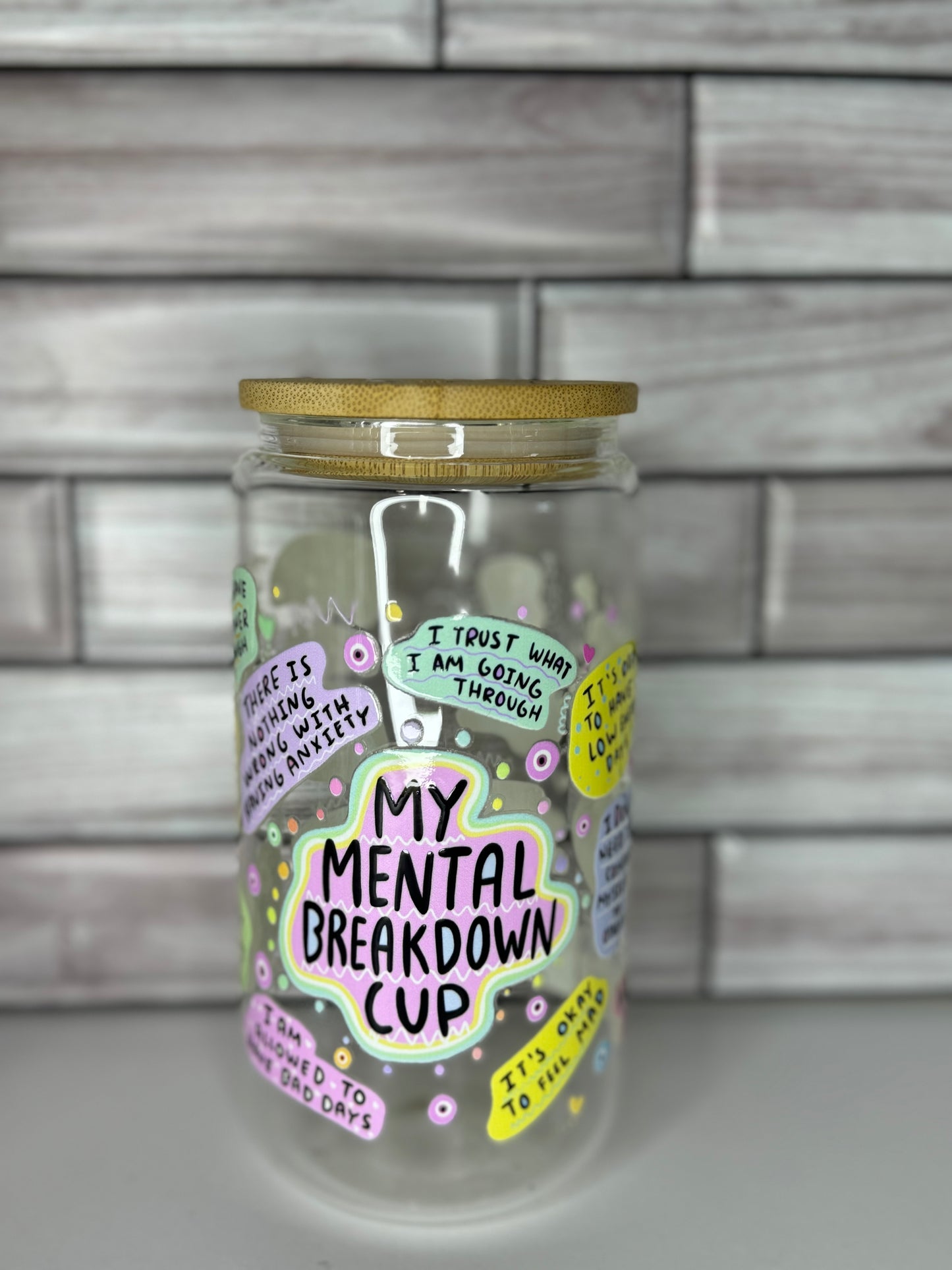 Mental breakdown glass mug